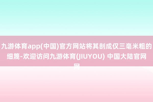 九游体育app(中国)官方网站将其剖成仅三毫米粗的细篾-欢迎访问九游体育(JIUYOU) 中国大陆官网